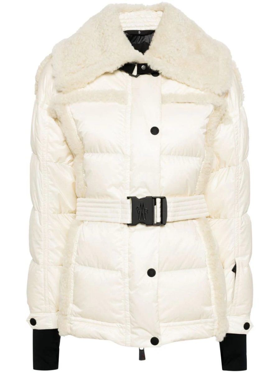 MONCLER GRENOBLE WOMEN Biollay Belted Padded Ski Jacket Beige