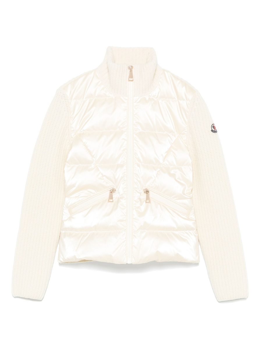 MONCLER KIDS Girls Panelled Cardigan White