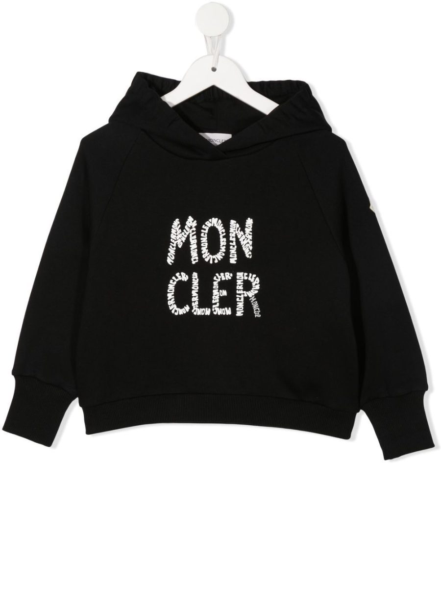 MONCLER KIDS Logo-print Hoodie Black