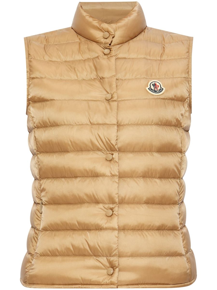 MONCLER WOMEN Liane Logo Patch Down Gilet Beige