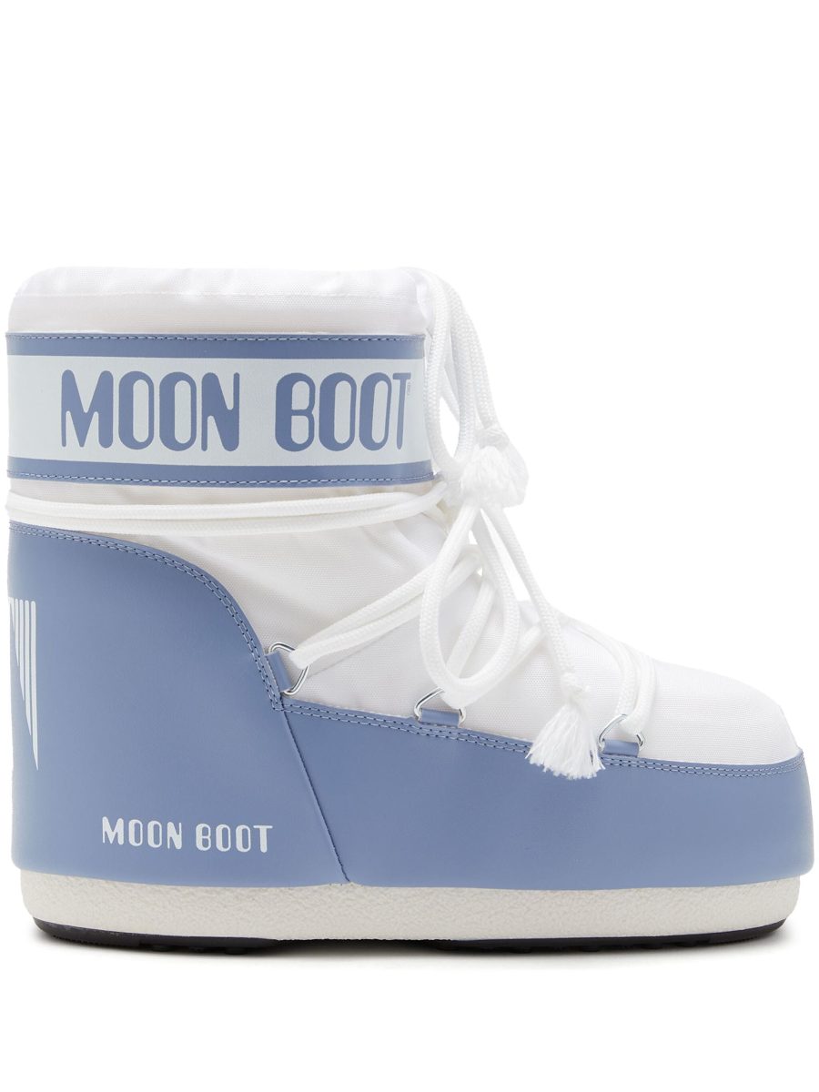 MOON BOOT UNISEX Icon Low Waterproof Ankle Boots Blue/White