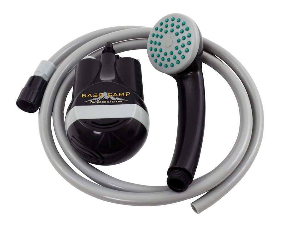 MR HEATER F235897 RECHARGABLE HAND SHOWER, For Camping/ RV/ Fishing/ Hunt Camps/ Tailgating/ Patio/ Beach/ Poolside/ Pet Care/ Bathing/ Outdoor Shower; 0.66 Gallon Per Minute; Battery Powered Submersible Pump; Deluxe Shower Head; 6 Foot Shower Hose