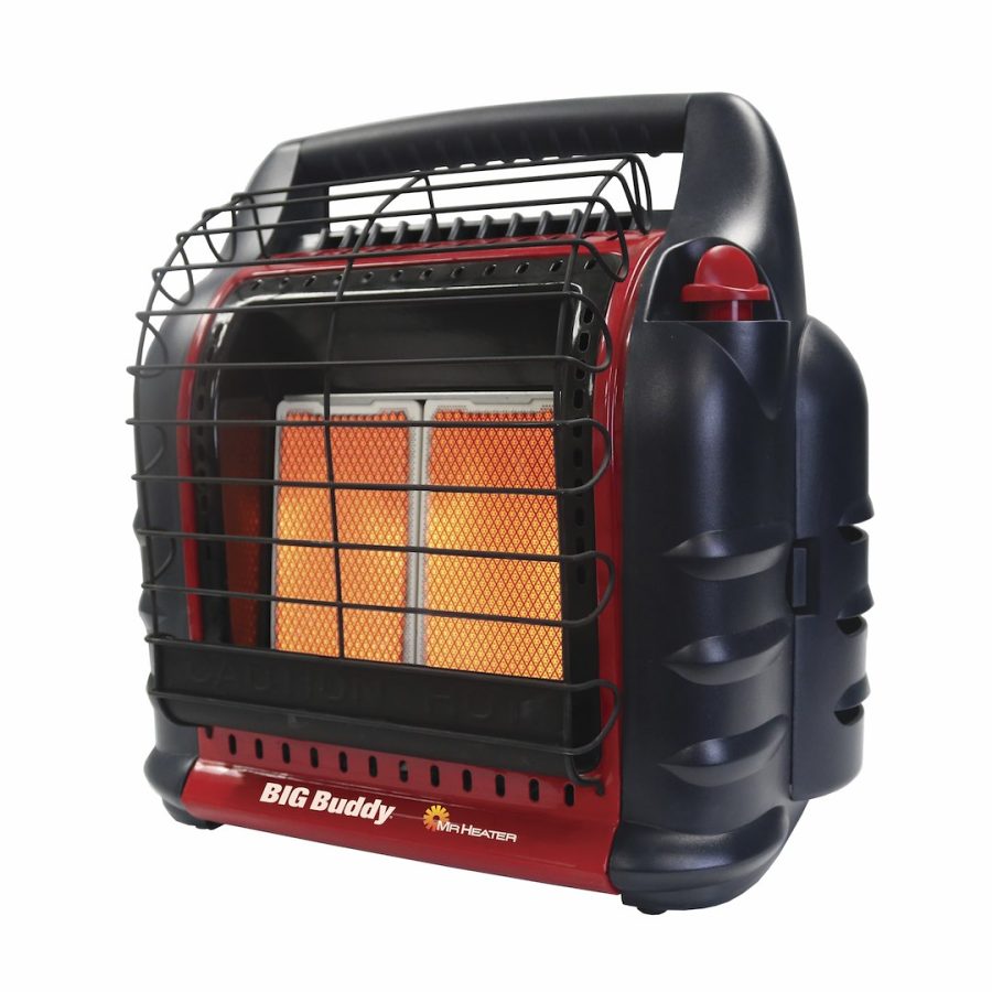 MR HEATER F274805 BIG BUDDY HEATER, Radiant; LP Gas Powered; Portable; 4000 BTU To 18000 BTU; Heat Up To 450 Square Foot; Tip-Over Safety Shut-Off; 19 Inch Length x 12 Inch Width; Piezo Ignition; Indoor Use; High/ Medium/ Low Heat Settings