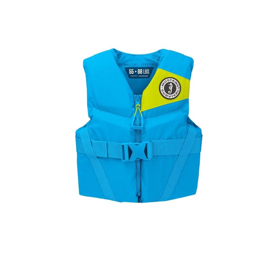 MUSTANG MV3570-268-0 LIFEVEST REV YOUTH BLUE, Buoyancy AID Life Vest; Youth; Fits Chest Sizes 25 Inch To 29 Inch/ For Body Weight 55 To 88 Pounds; Harmonized U S Coast Guard And Transport Canada Approved; 11.3 Pound Buoyancy