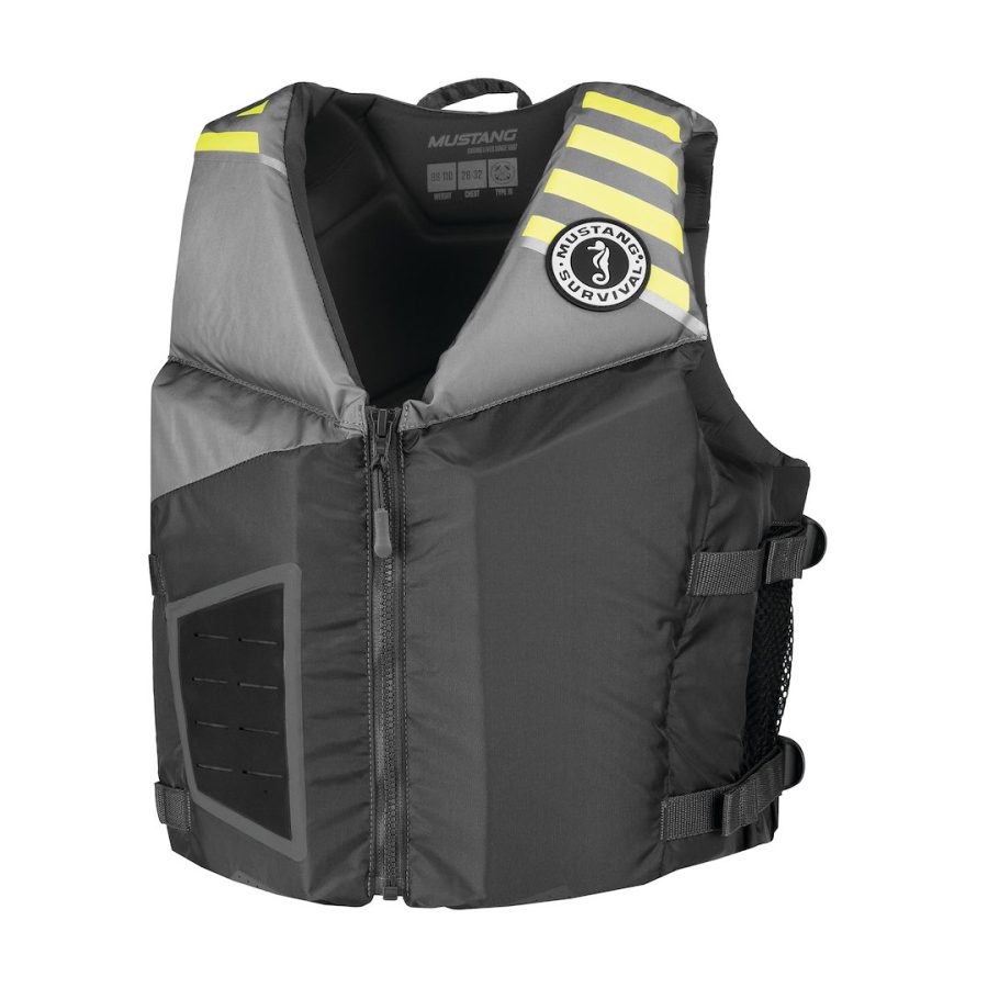 MUSTANG MV3600-270-0 YOUNG AD REV FOAM VEST GREY-YELLOW, Buoyancy AID Life Vest; Adult; Fits Chest Sizes 28 Inch To 32 Inch/ For Body Weight 88 To 110 Pounds; Harmonized U S Coast Guard And Transport Canada Approved; 13.5 Pound Buoyancy; Foam