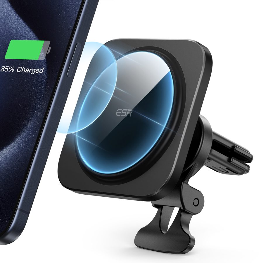 Magnetic Car Phone Mount Set (HaloLock) Black