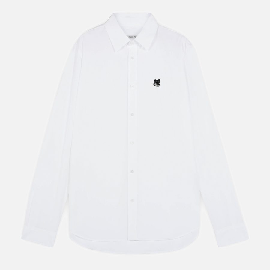 Maison Kitsuné Bold Fox Head Cotton-Poplin Shirt - XL