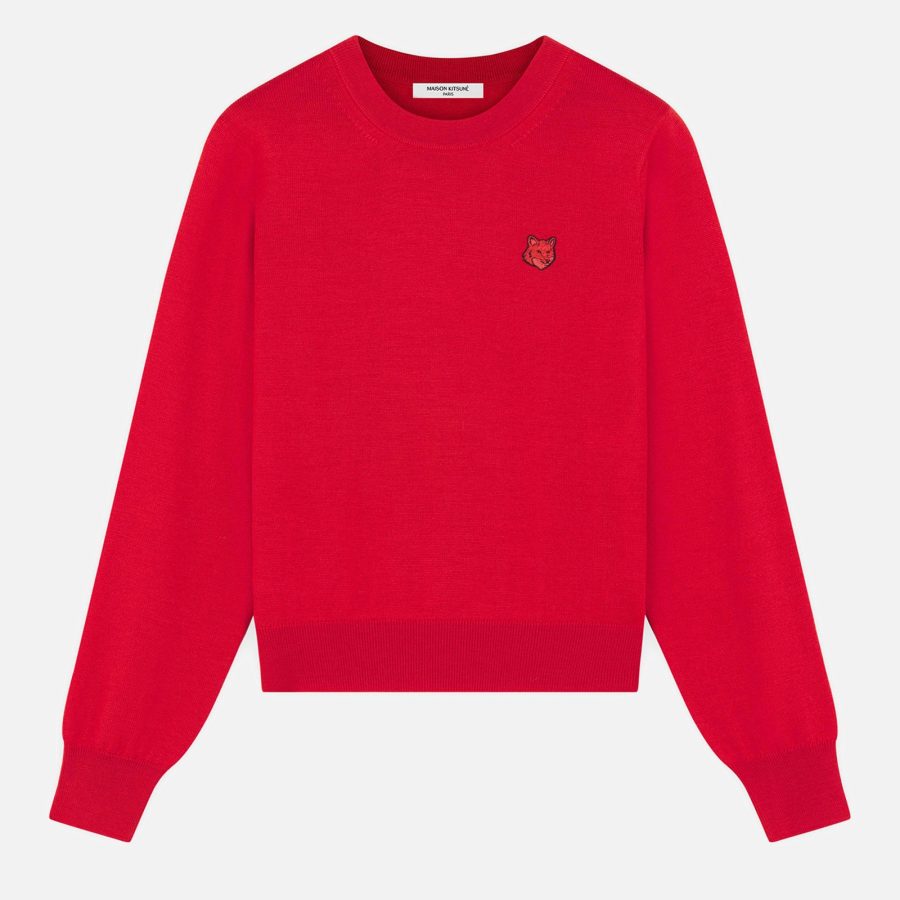 Maison Kitsuné Women's Bold Fox Head Patch Regular Jumper - Autumn Red - M