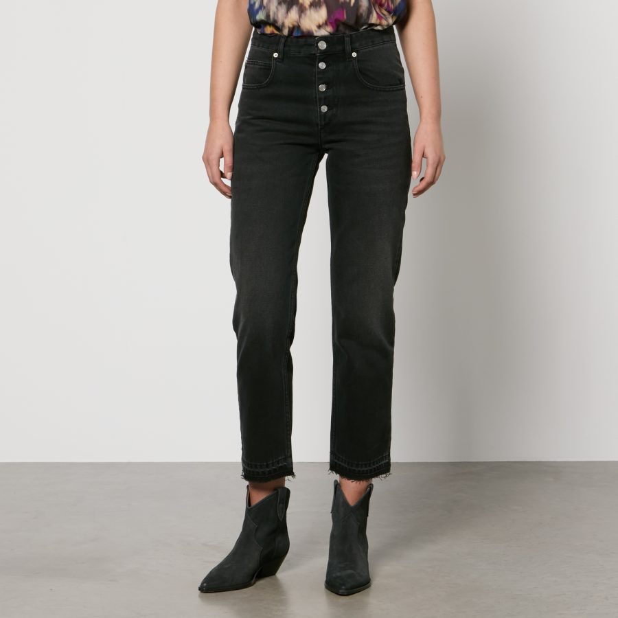 Marant Etoile Jemina Denim Cropped Straight-Leg Jeans - FR 36/UK 8