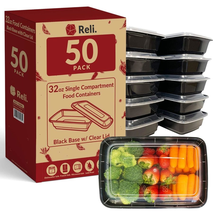 Meal Prep Containers (50 Pack, 32 Oz.) | 1 Compartment Food Containers With Lids