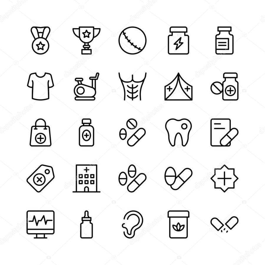 Medical, Health and Fitness Line Vector Icons 13