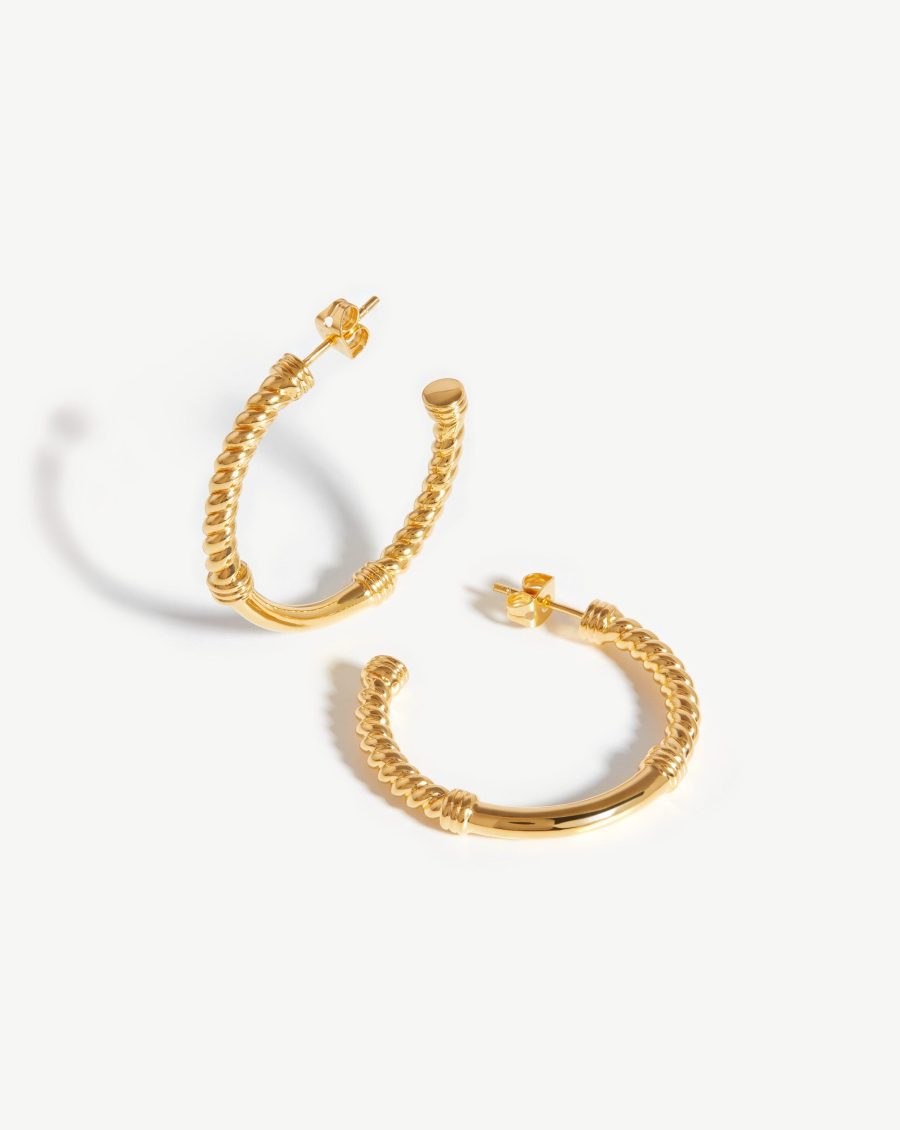 Medium Cord Hoop Earrings