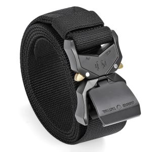 Men Nylon Belt Military Use Web Belt Heavy-Duty Quick-Release Metal Buckle