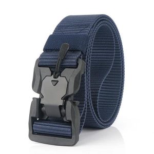 Men Tactical Belt Web Belt Heavy-Duty Quick-Release Metal Buckle Military Use