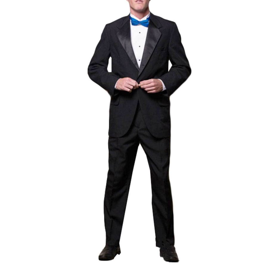 Mens 2 Piece Polyester Tuxedo Suit with Notch Collar