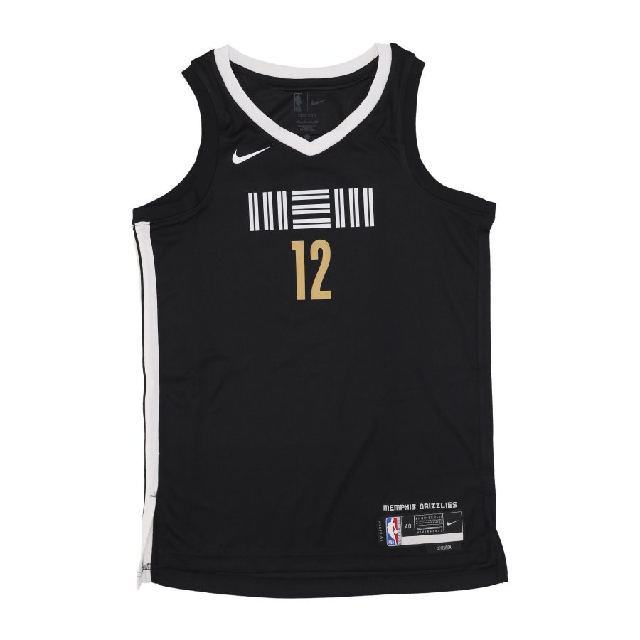 Men's Basketball Tank Top Nba City Edition 2023/24 Swingman Jersey No 12 Ja Morant Memgri Black