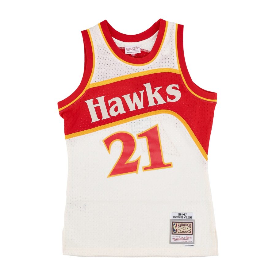 Men's Basketball Tank Top Nba Off White Team Color Swingman Jersey Hardwood Classics 1986 No 21 Dominique Wilkins Atlhaw Off White