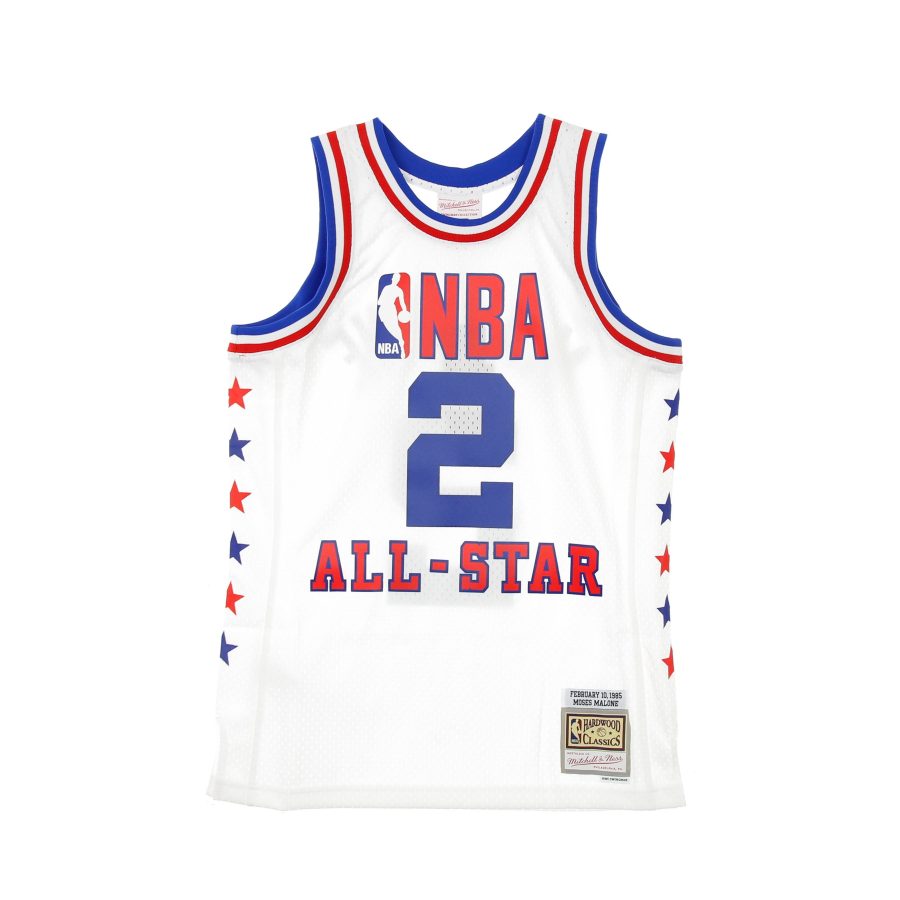 Men's Basketball Tank Top Nba Swingman Jersey Hardwood Classics No.2 Moses Malone All Star Game East 1985 White