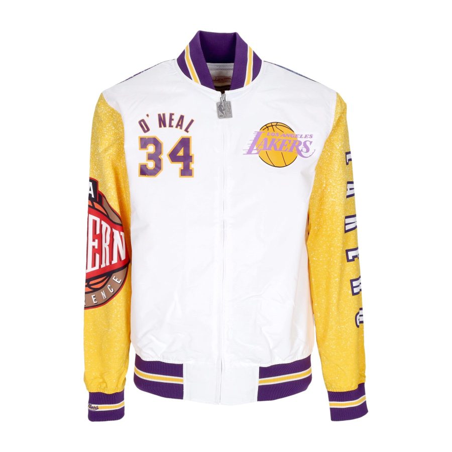 Men's Bomber Jacket NBA Burst Warm Up Jacket No 34 Shaquille O'neal Loslak