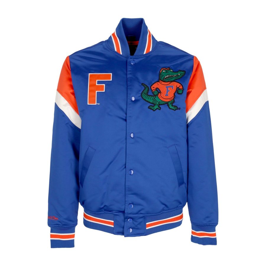 Men's Bomber Jacket NCAA Heavyweight Satin Jacket Flogat Royal