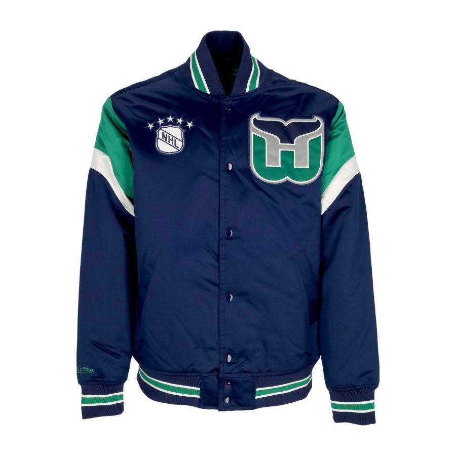 Men's Bomber Jacket NHL Heavyweight Satin Jacket Harwha