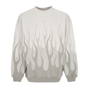 Men's Double Flames Crewneck Lunar Rock Lightweight Sweatshirt