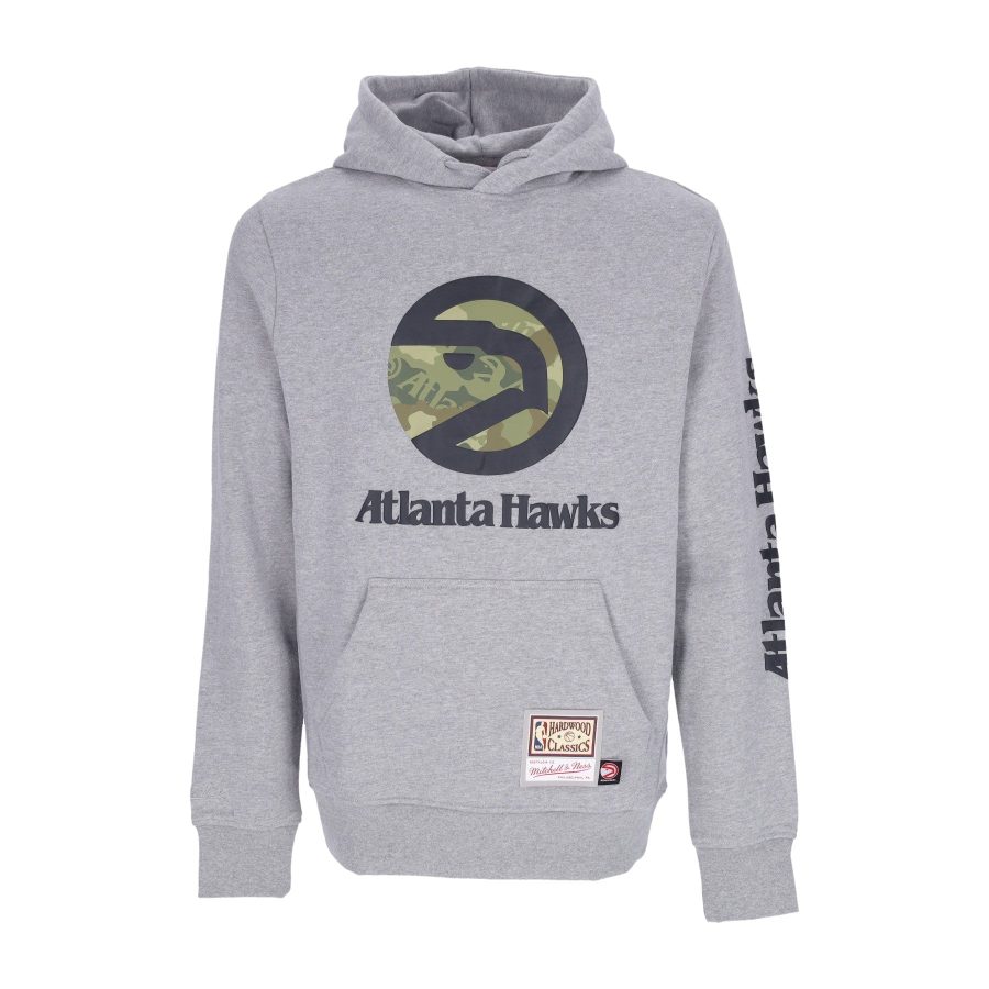 Men's Hoodie Nba Ghost Green Camo Hoodie Hardwood Classics Atlhaw Gray Heather