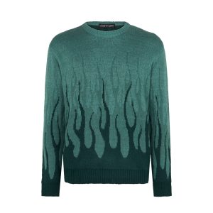 Men's Jacquard Flames Jumper Sweater