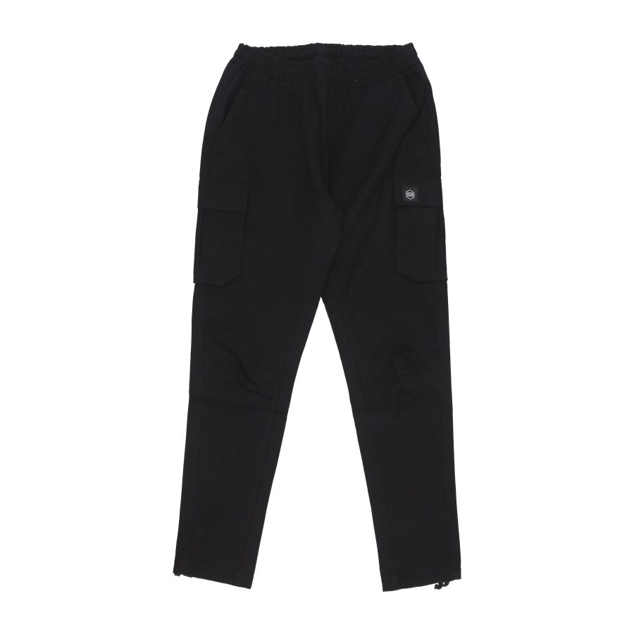 Men's Long Pants Cotton Ripstop Laced Easy Cargo Black