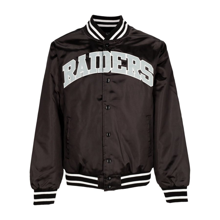 Men's Nfl Satin Bomber Jacket Lasrai Black/white