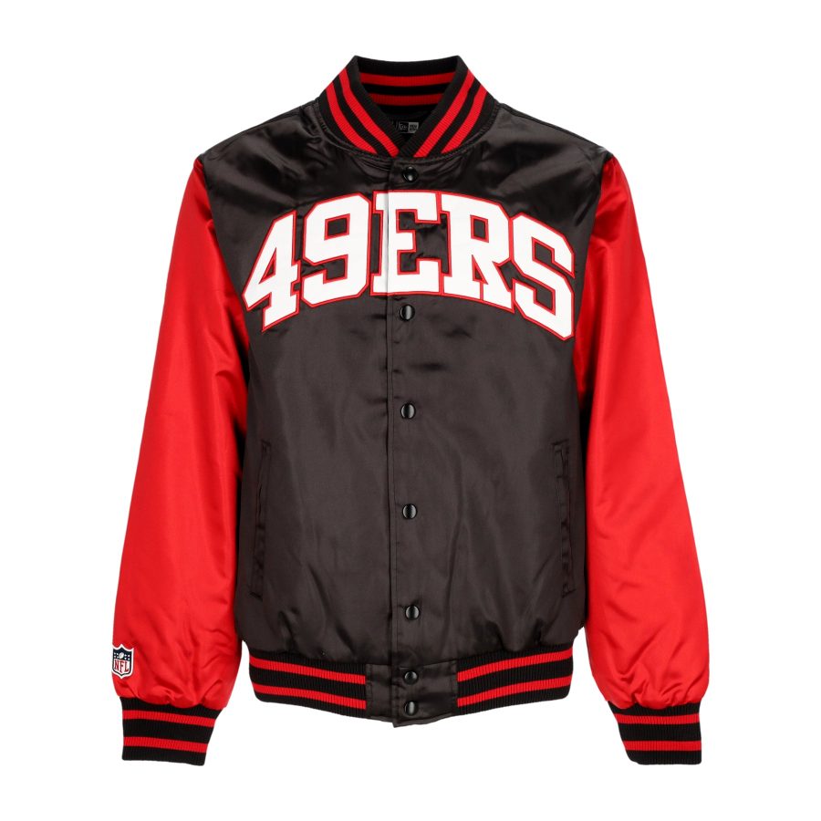 Men's Nfl Satin Bomber Jacket Saf49e Black/scarlet