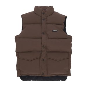 Men's Puff Vest Brown Sleeveless Down Jacket