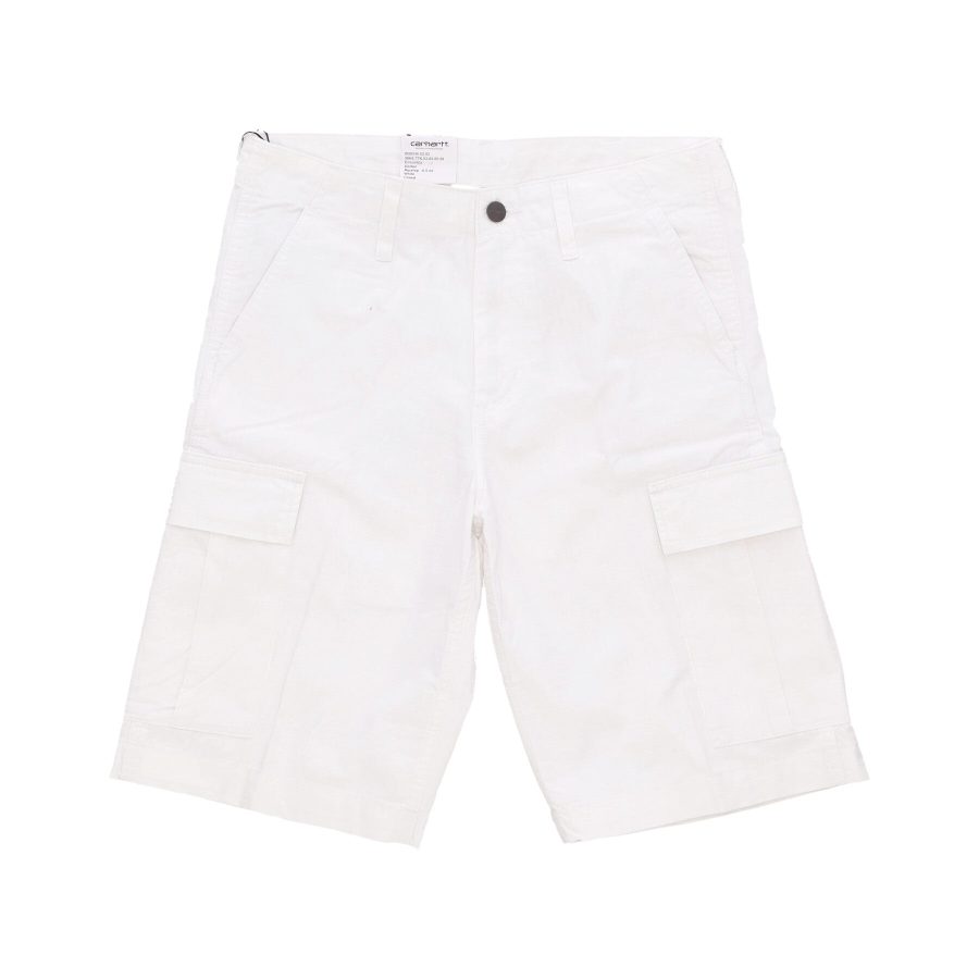 Men's Regular Cargo Short Pants White Rinsed