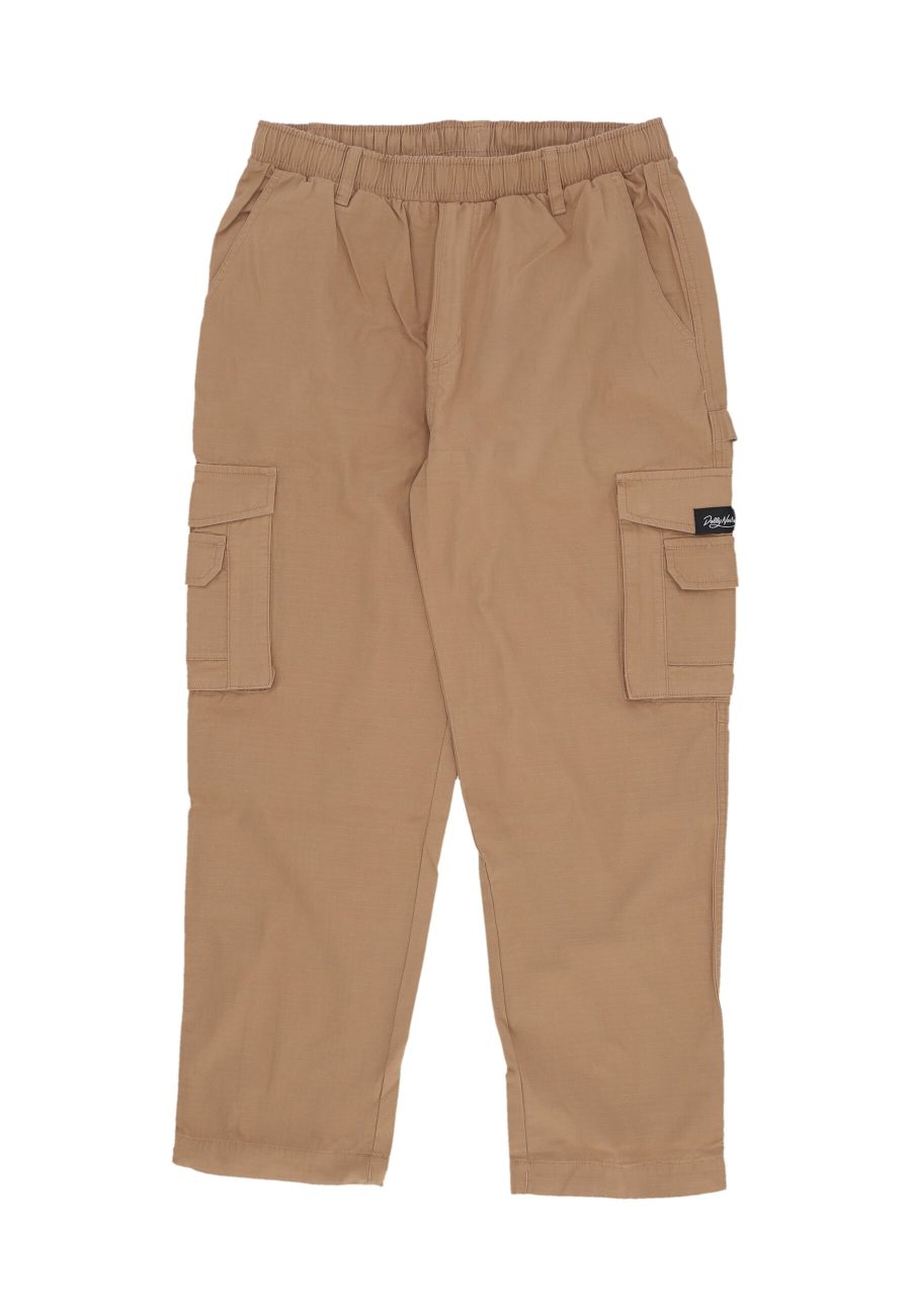 Men's Ripstop Baggy Cargo Long Pants Beige