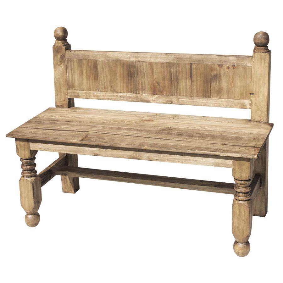 Mexican Rustic Pine Lyon Bench