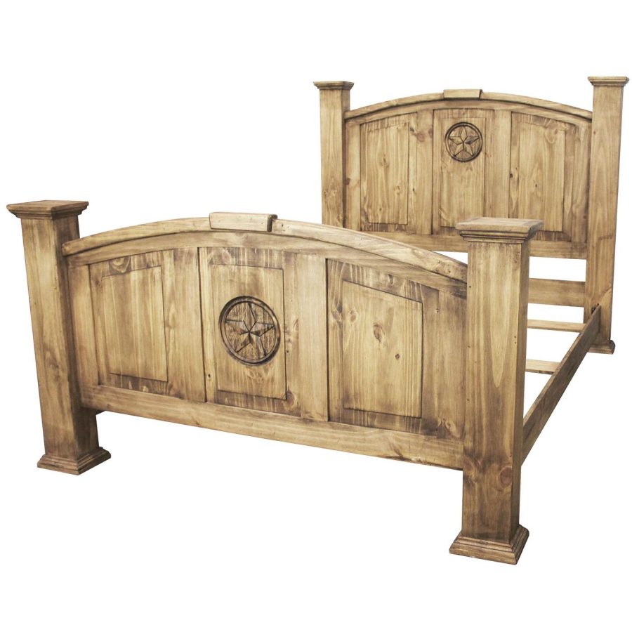 Mexican Rustic Pine Queen Mansion Star Bed