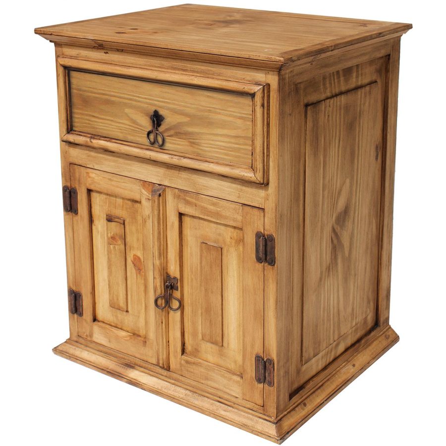 Mexican Rustic Pine Two-Door Nightstand