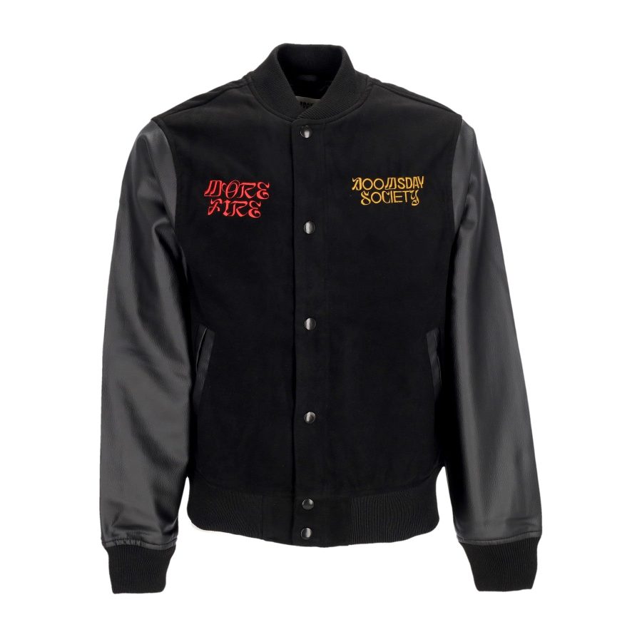 More Fire Varsity Jacket Men's College Jacket Black