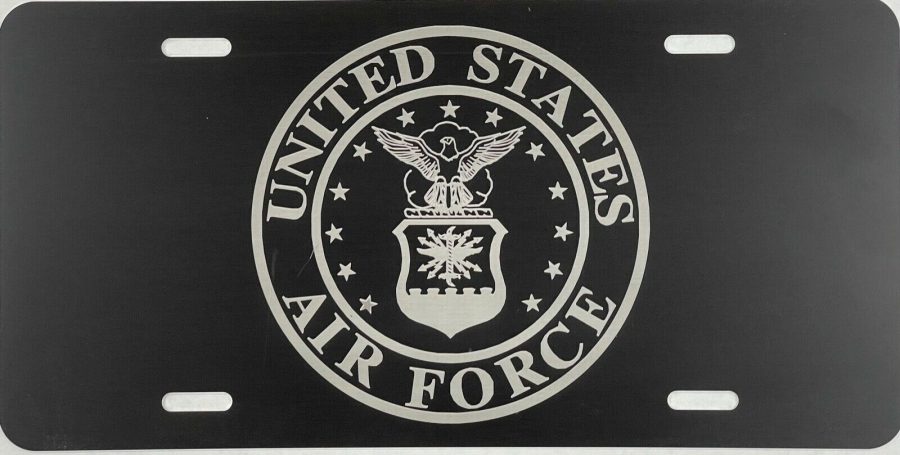 NEW US Air Force A1 Seal Laser Engraved License Plate Car Tag Gift Flat Black