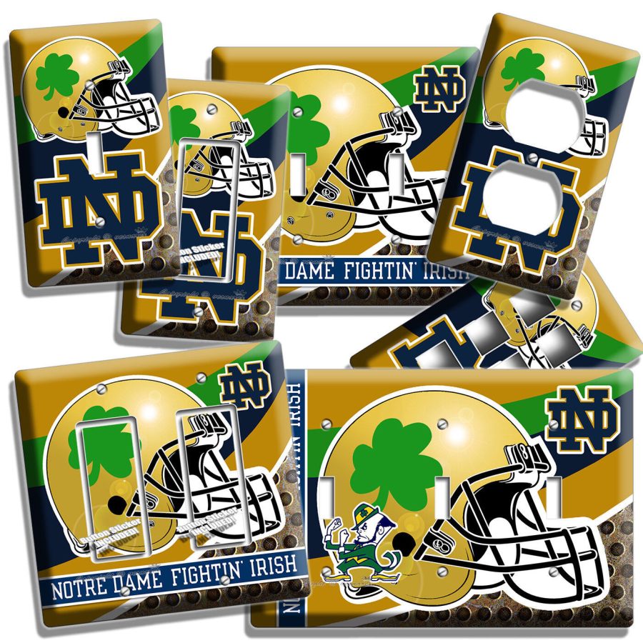 NOTRE DAME FOOTBALL TEAM LIGHT SWITCH OUTLET WALL PLATE DORM ROOM MAN CAVE DECOR