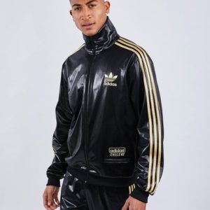 New Adidas Chile 62 Black Gold Silver Shiny Rare Tracksuit Jacket Pants Suit