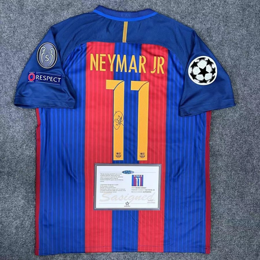 Neymar Jr SIGNED Barcelona 16/17 Home Signature Shirt/Jersey + COA