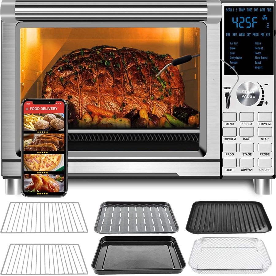 Nuwave Bravo XL Air Fryer Toaster Smart Oven, 12-in-1 Countertop Grill/Griddle C