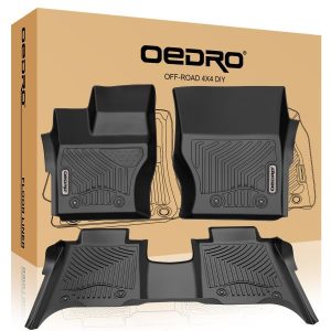 OEDRO? Floor Mats for 2014-2021 Land Rover Range Rover (Long Wheelbase ONLY), Black TPE All-Weather Floor Liner Set