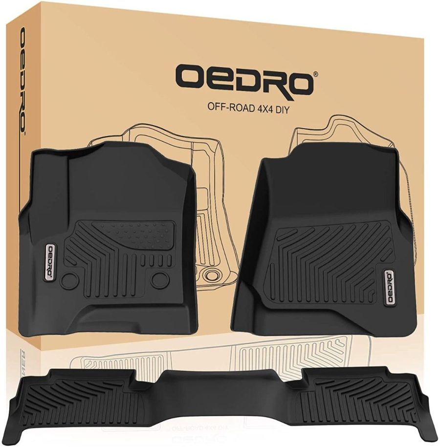 OEDRO? Floor Mats for 2015-2020 Chevrolet Tahoe/GMC Yukon, Black TPE All-Weather Guard Full Set Liners