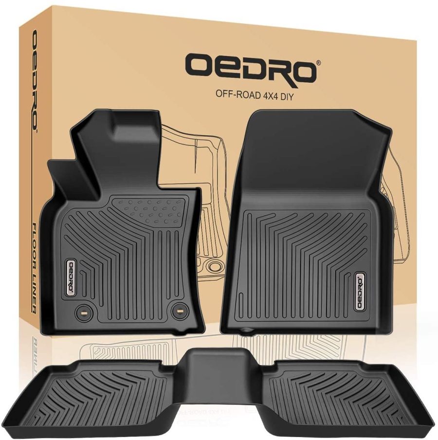 OEDRO? Floor Mats for 2018-2021 Toyota Camry Standard Models, Unique Black TPE All-Weather Guard Full Set Liners