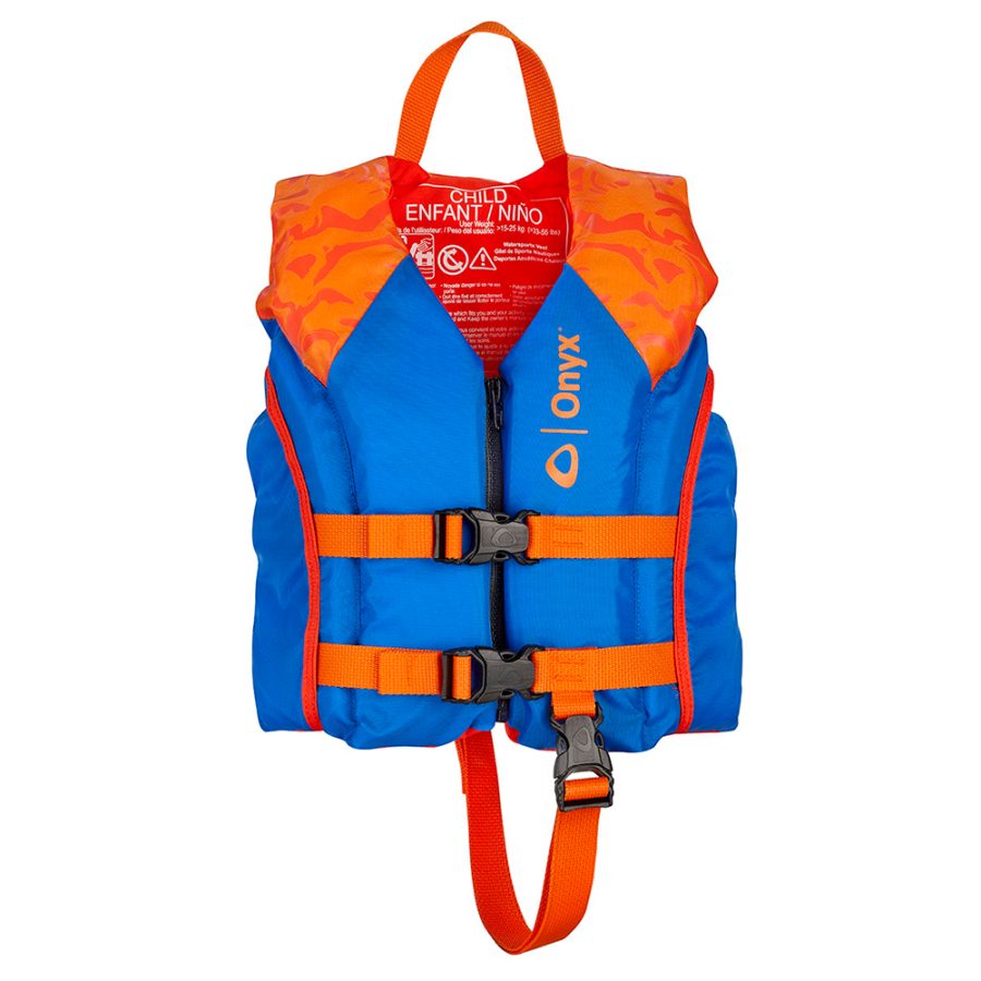 ONYX 121000-200-001-21 SHOAL ALL ADVENTURE CHILD PADDLE & WATER SPORTS LIFE JACKET - ORANGE