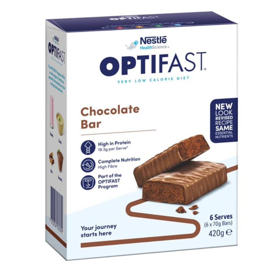 OPTIFAST VLCD Bars Chocolate - 6 x 70g (NEW)