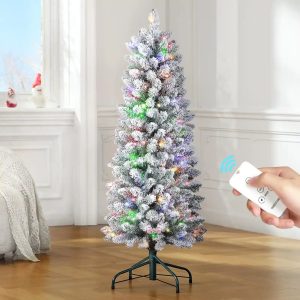 OasisCraft Pre-Lit Christmas Tree with with 8 Modes Remote - 4FT