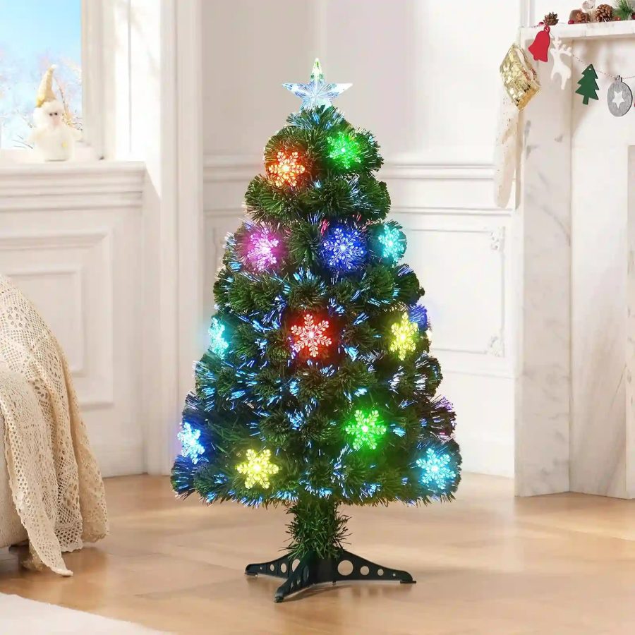 OasisCraft Pre-Lit Fiber Optic Christmas Tree - 3FT